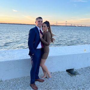 Brown pleather Zara dress worn once